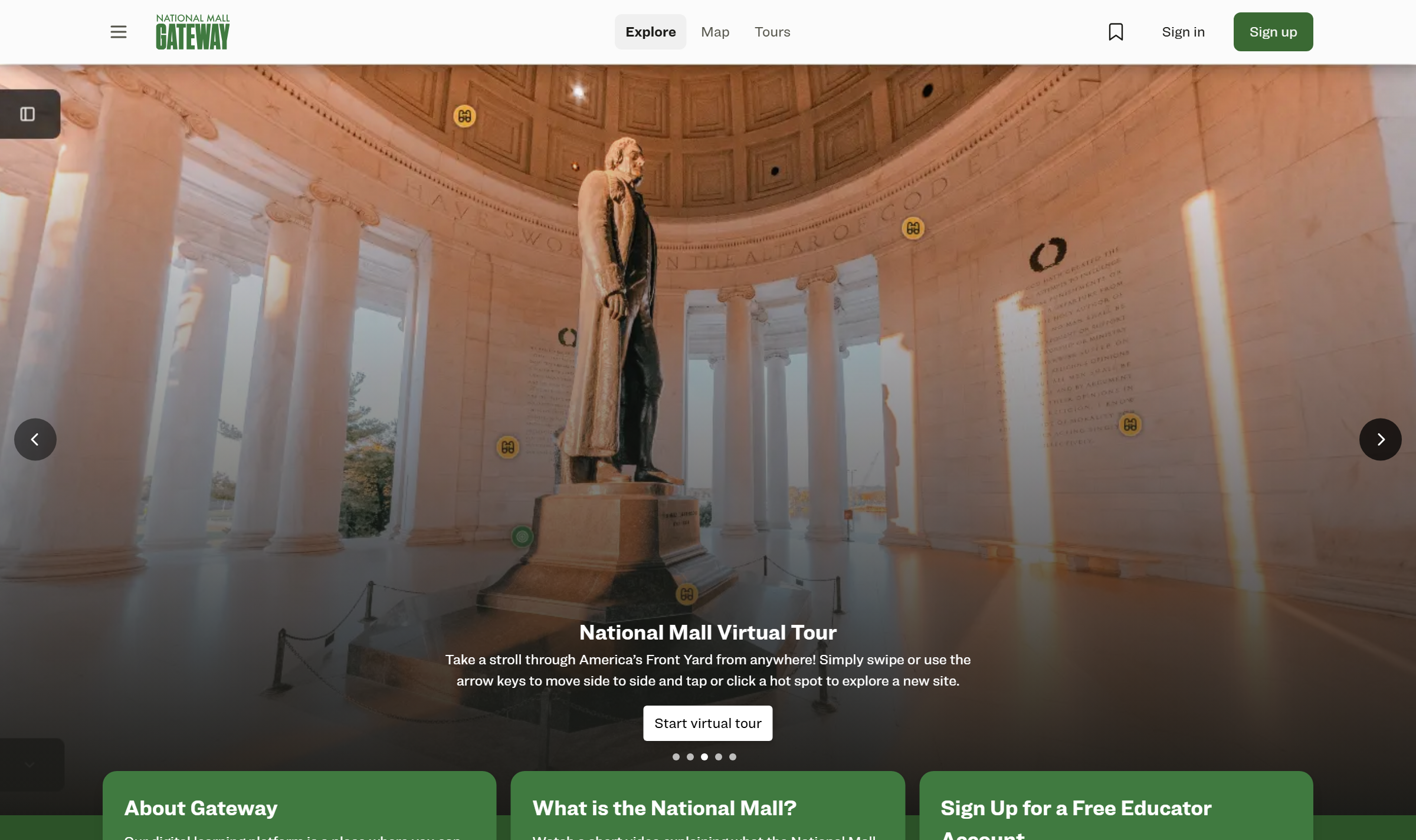 National Mall Gateway: the digital learning platform we built for the Trust for the National Mall on Microsoft Azure.