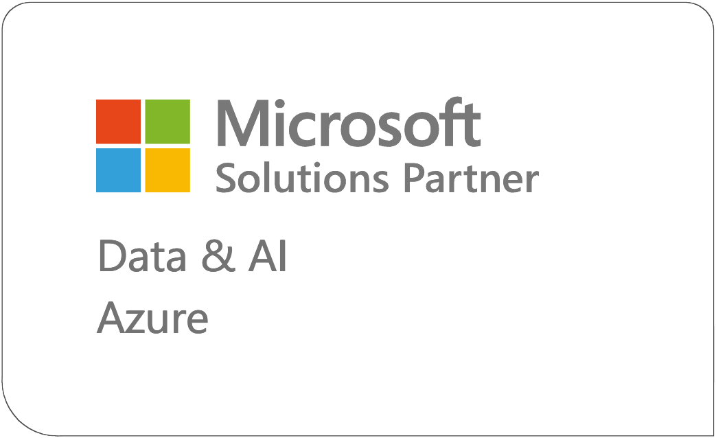 Microsoft Solutions Partner: Data & AI (Azure) designation badge, the strategic AI credential.